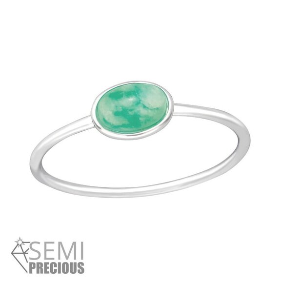 925 Sterling Silver Amazonite Ring - Picture 1 of 5